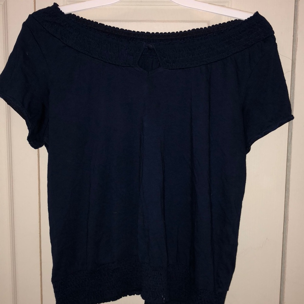Soft, partial- off shoulder shirt